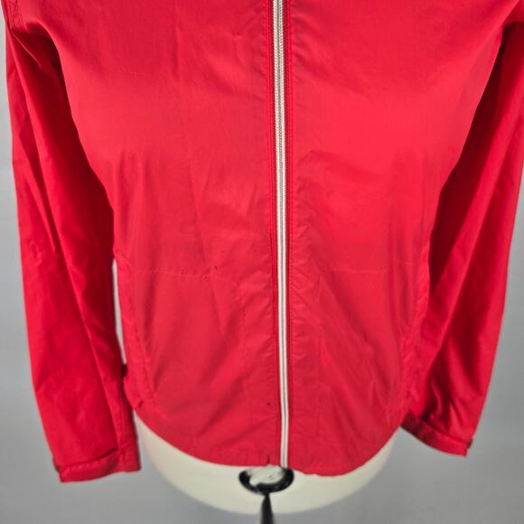 Columbia Light Rain Jacket Women's M Red Omni Shield Full Zip Up Hooded Pockets - Picture 3 of 16